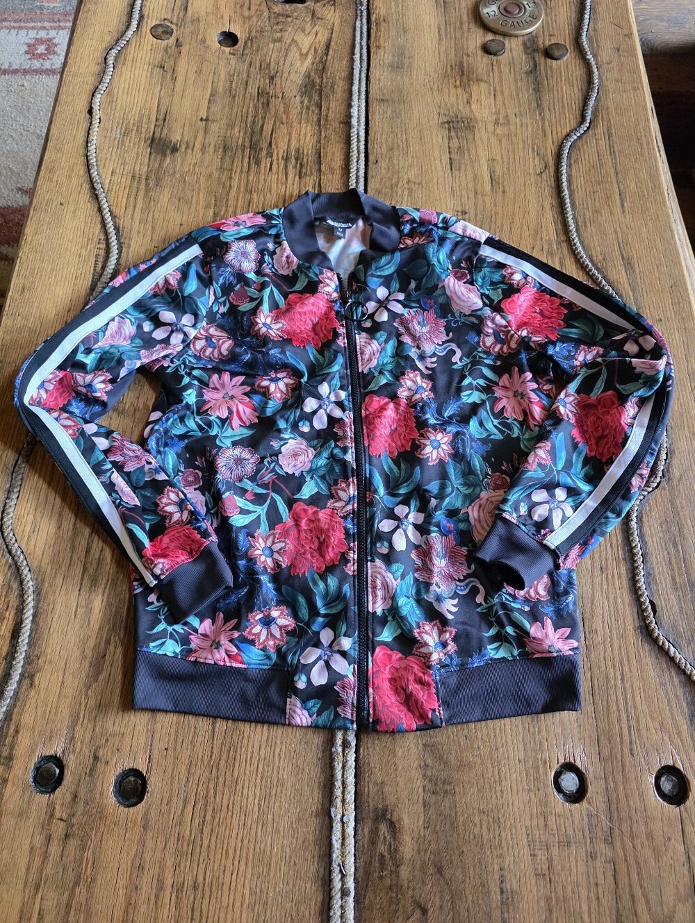 Project Runway Zip Up Floral Sports Jacket Womens Medium